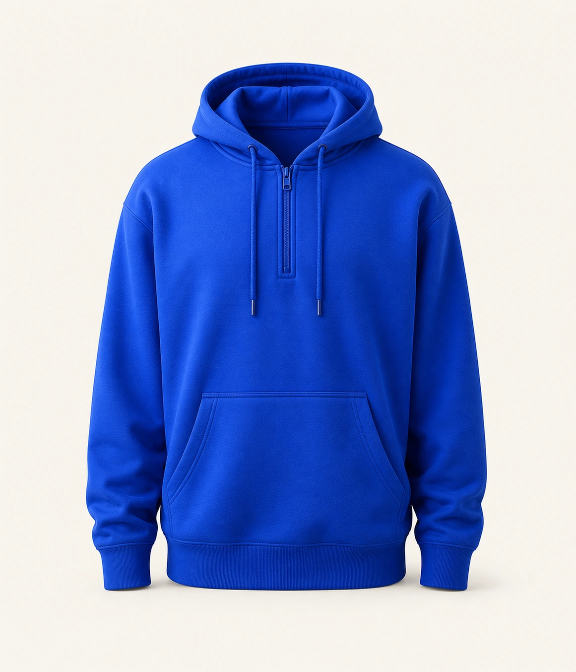 Royal-blue half-zip sweater om te bedrukken